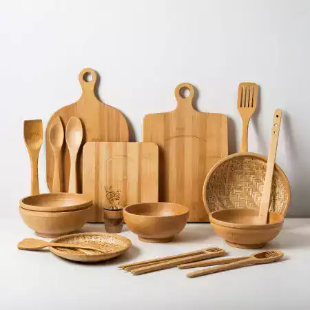 Premium bamboo cutting boards with natural antibacterial properties, perfect for chopping vegetables and preparing Indian cuisine safely