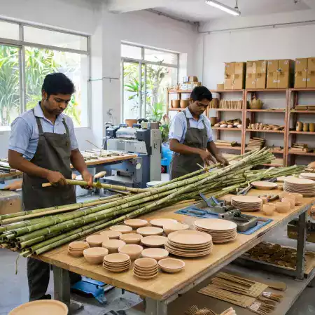 Aerial view of EcoChefBamboo workshop location in Kohima, Nagaland surrounded by lush green mountains and bamboo forests